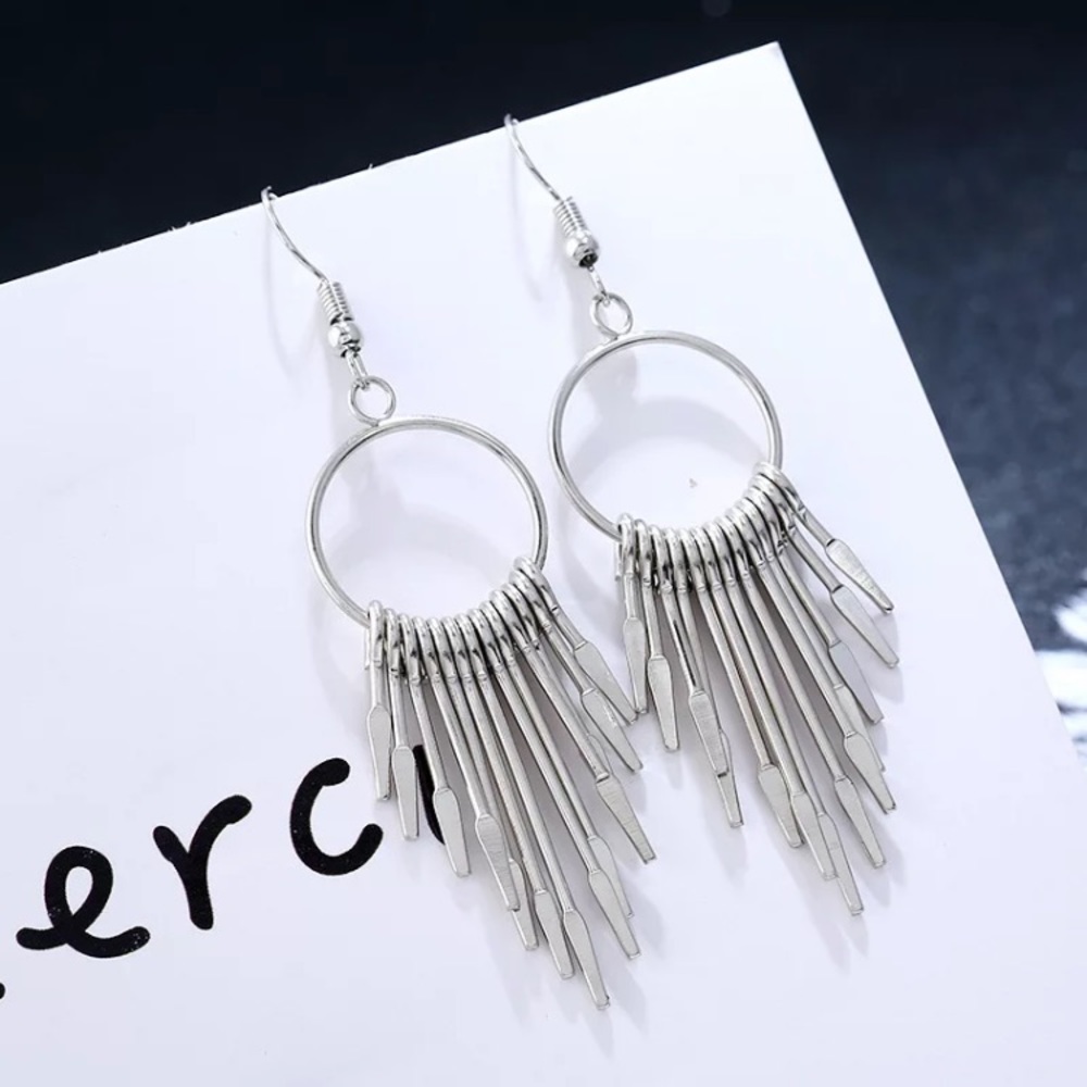 Fashion Silver Tone Earrings